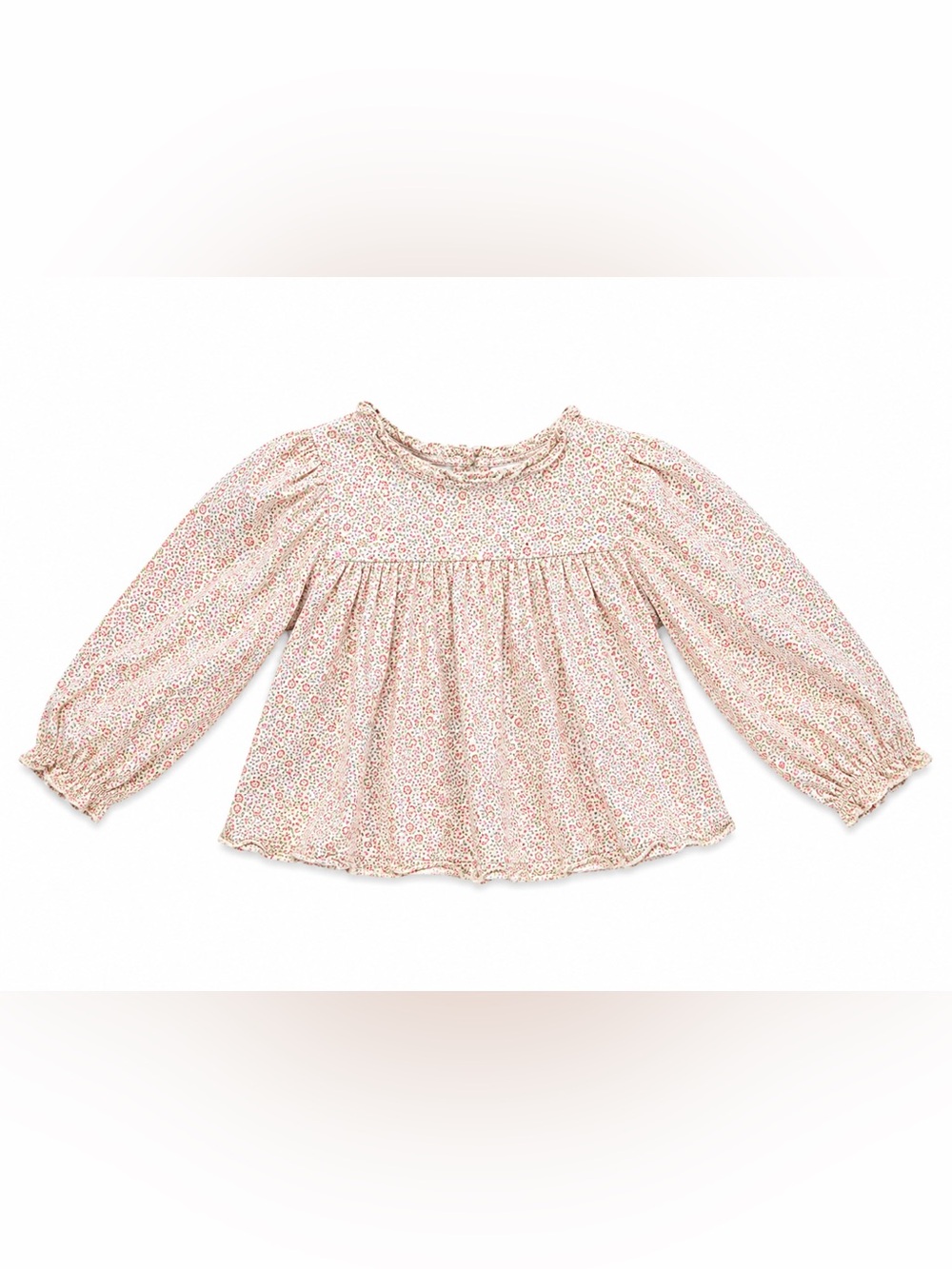 Jacadi Pink Floral Long-Sleeve Peplum Top